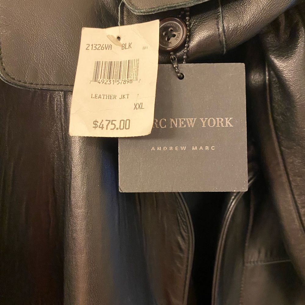 NWT. Andrew Marc men’s XXL coat. Vintage 1990s. Beautiful black calfskin. - Picture 2 of 14
